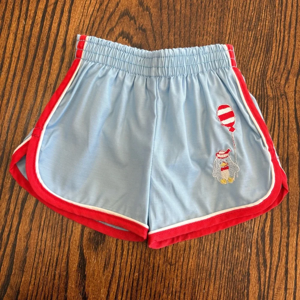 Vintage Carters Shorts 70s 80s Baby Toddler Size 12 Month Retro Lined Athletic